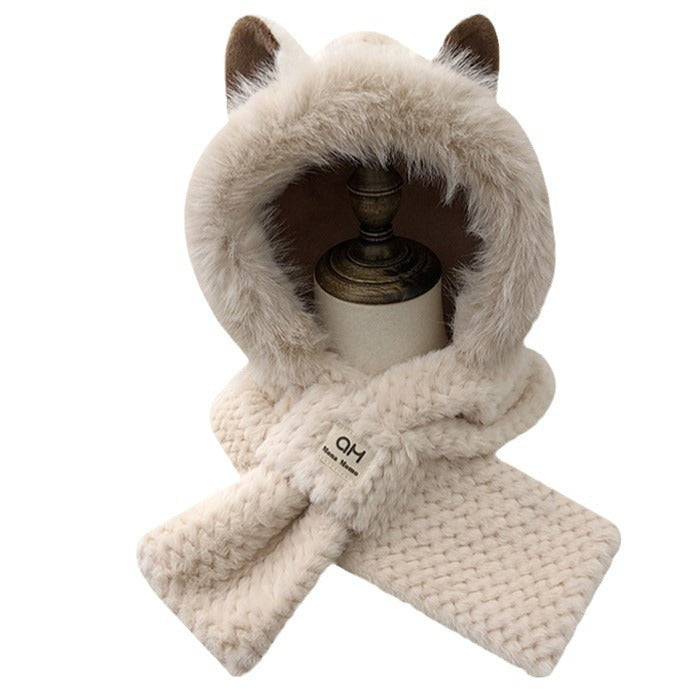 Winter Cute Furry Fox Ear Hat