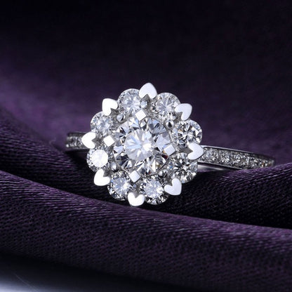 Carat Engagement And Wedding Ring Female Proposal Ring 18K Gold Diamond Ring Zircon Bare Diamond