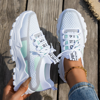 Women's Breathable Lace-up Sneakers Walking Running Casual Shoes