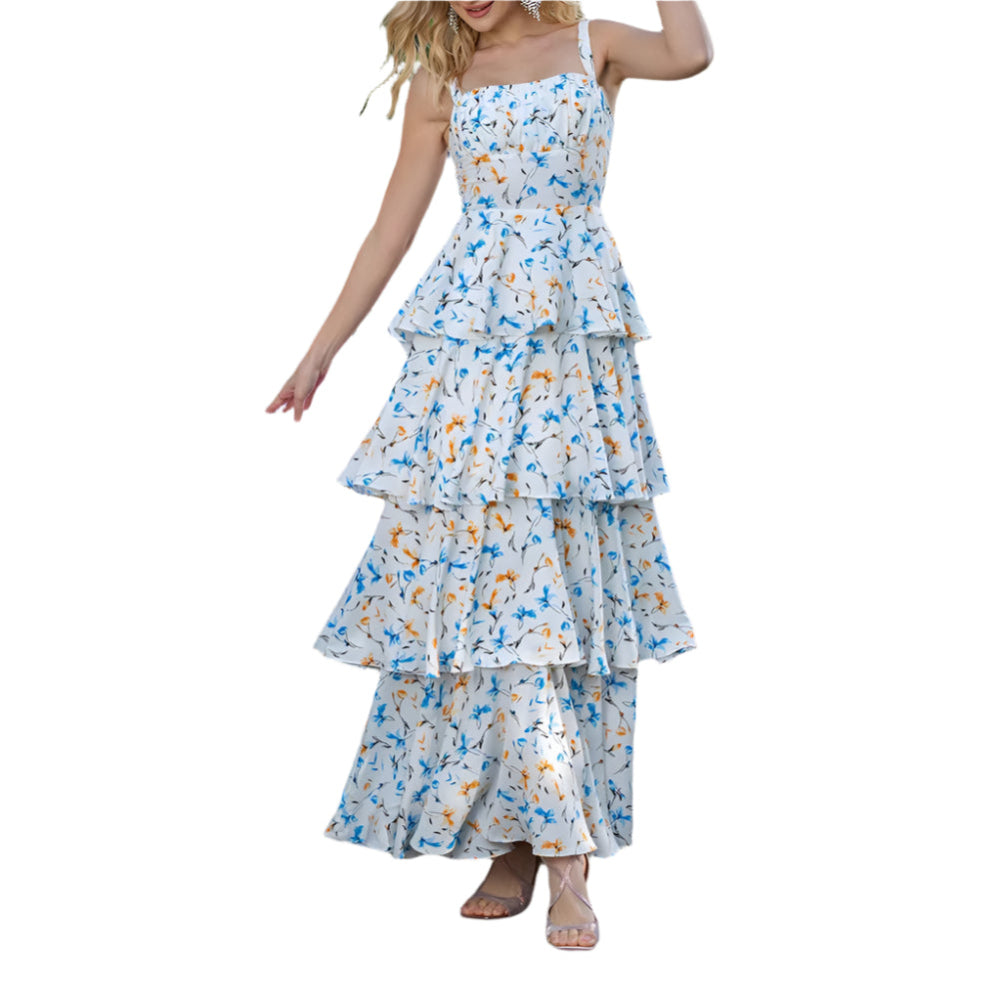 Floral Chiffon Cake Dress
