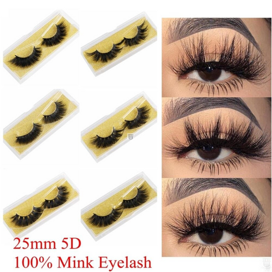 Eyelashes 25mm Wispy Fluffy Fake Lashes