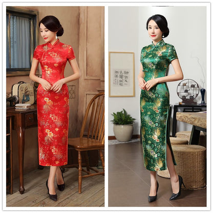 Chrysanthemum long cheongsam skirt