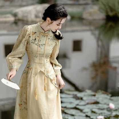 Chinese Button Knots Cheongsam Dress For Women