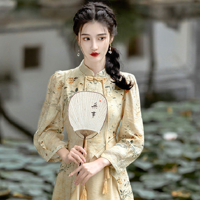 Chinese Button Knots Cheongsam Dress For Women