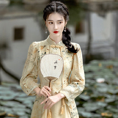 Chinese Button Knots Cheongsam Dress For Women