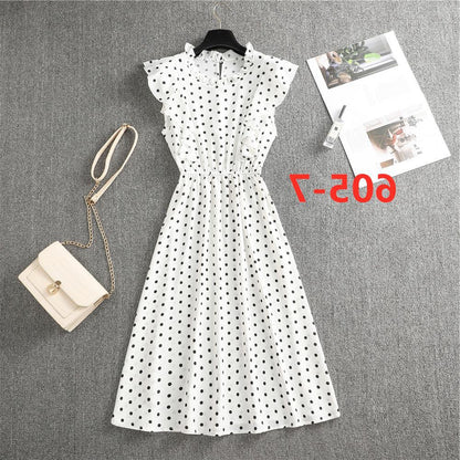 Women's Polka Dot Chiffon Loose And Versatile Dress