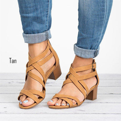 Oversized cross strap sandals