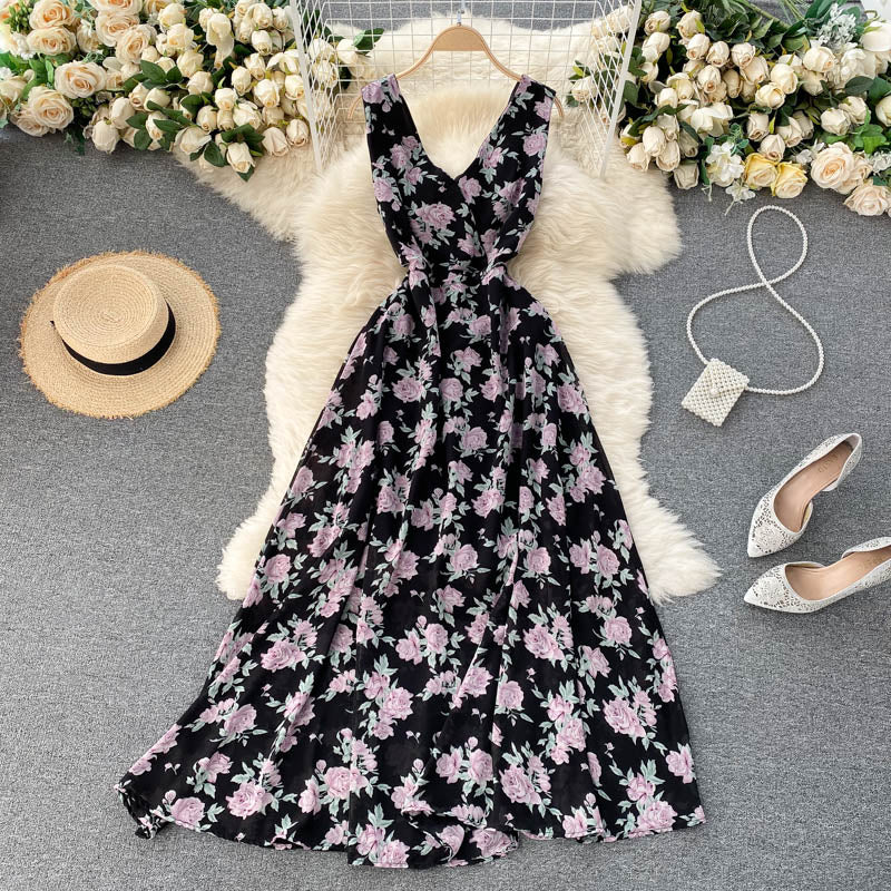 Long Chiffon Floral Summer Dress