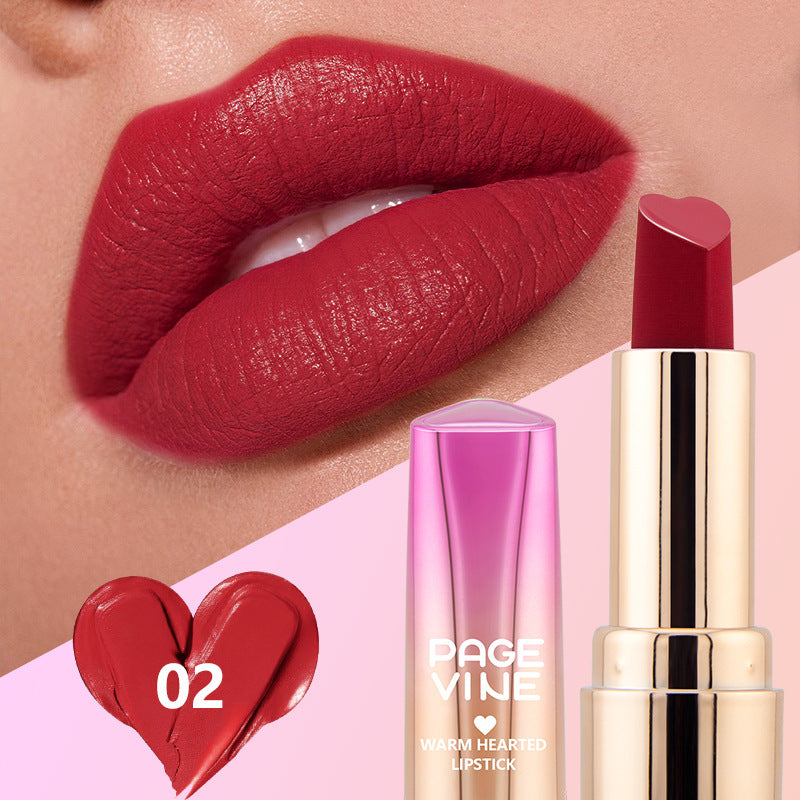 Six-color Heart-shaped Matte Lipstick Easy To Color