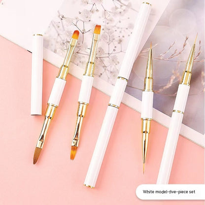 5-piece Double-headed Nail Brush Cable With Lid