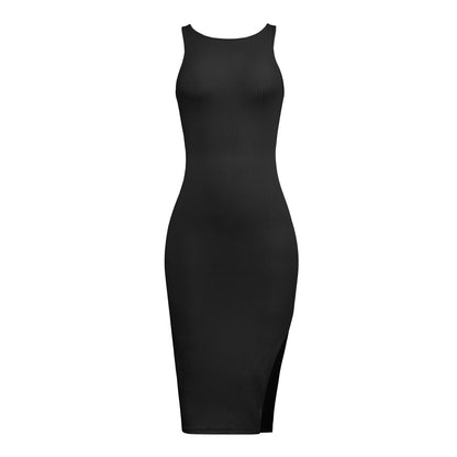 Temperament Round Neck Women's Dress Hollow