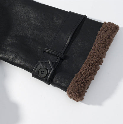 Short Flared Fur-Lined Coat With Collar