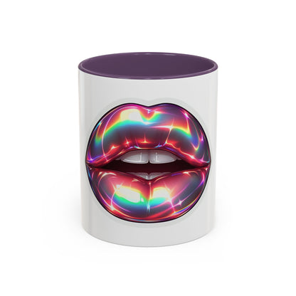 Glossy Lip Art Coffee Mug | Rainbow Kiss Design | Unique Gift for Her, Coffee Lovers, Birthday, Valentine's Day