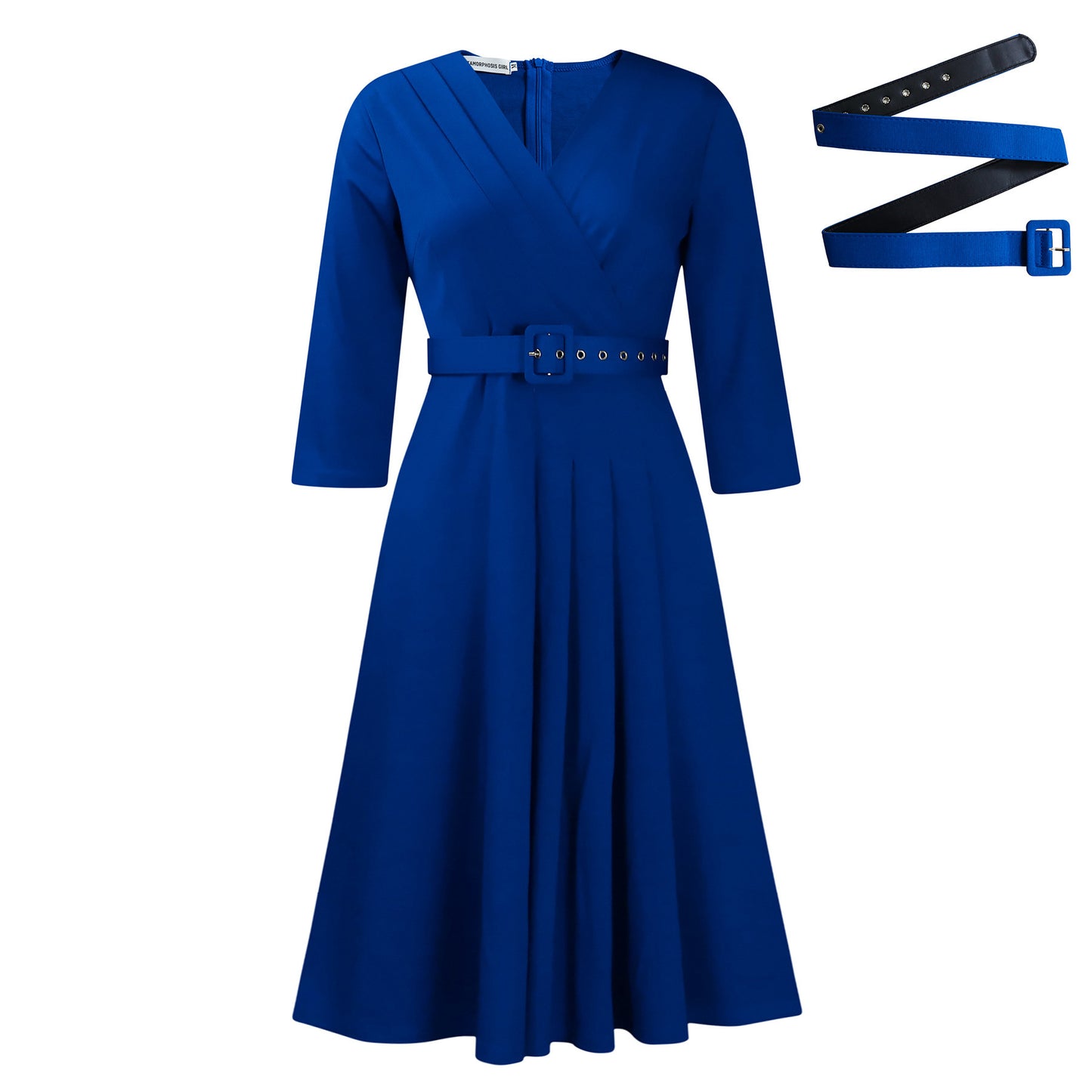 V-neck Fashion Elegant Pleated Elastic Elegant Dress