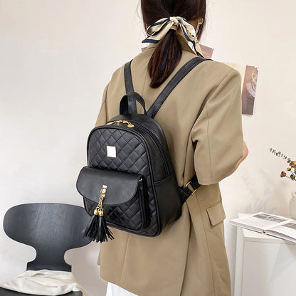 Women's Large Capacity Leisure Soft Pu New Backpack Suit