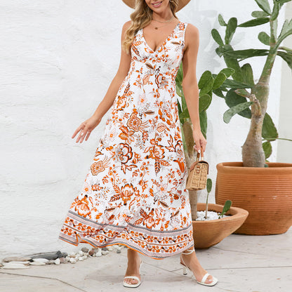 Fashion Floral  V-neck Dress