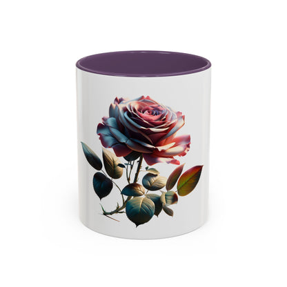 Elegant Rose Accent Coffee Mug - Floral Gift for Tea Lovers, Home Decor, Mother's Day, Valentine's Day, Office Supplies