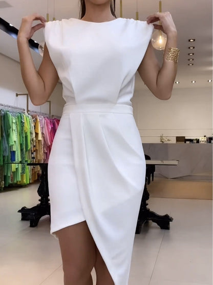 Fashion Sleeveless Sheath Asymmetric Commuter Dress