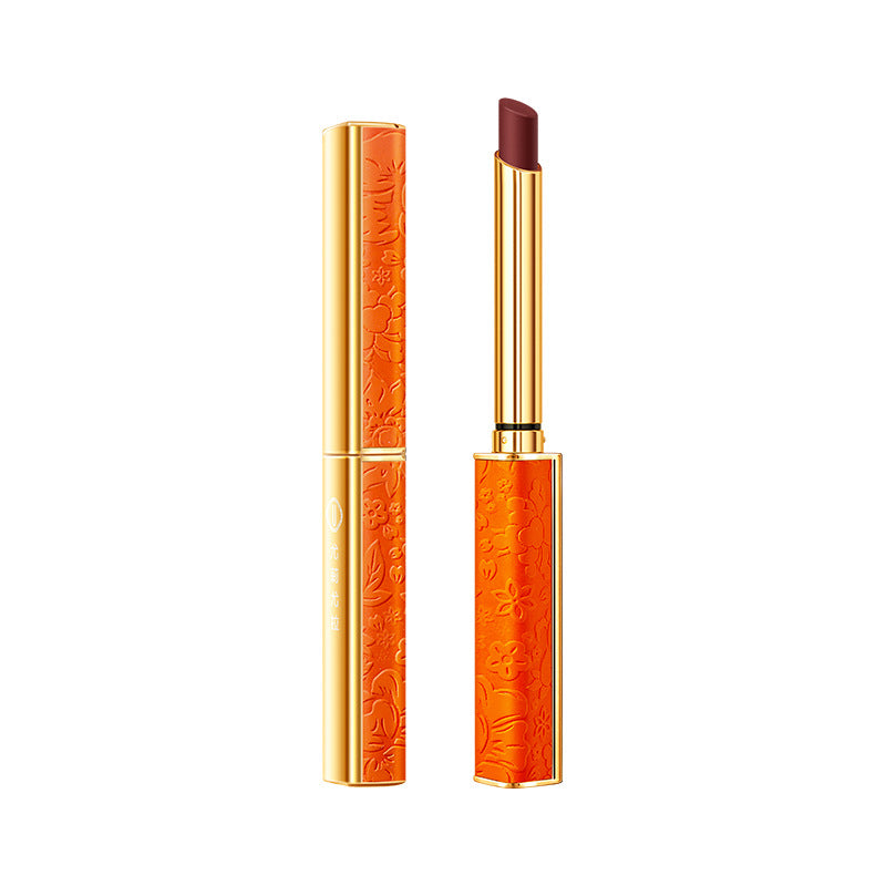 Orange Small Tube Lipstick Suit Matte Non Fading Makeup