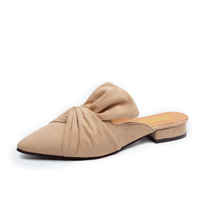 Suede pointed slippers