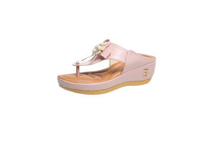 Women's Flower Flip Flops Large Size Beach Shoes