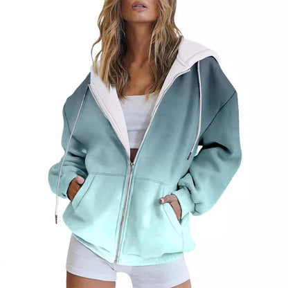 Casual Zipper Hoodie Women's Sweater