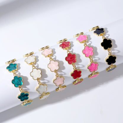 Five Leaf Grass Flower Bracelet For Women