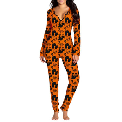 Halloween Jumpsuit Long Sleeve Women's Cos Clothing