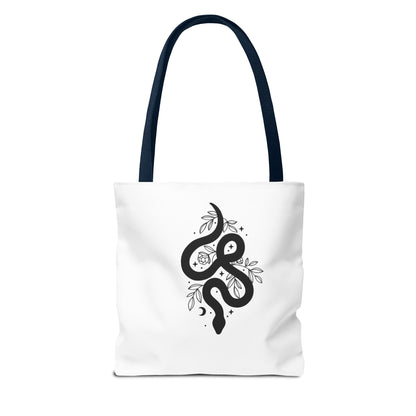 Gothic Floral Tote Bag | Skull & Snake Designs | Eco-Friendly Shopping, Gift for Her, Boho Chic, Fashion Statement, Casual Accessory
