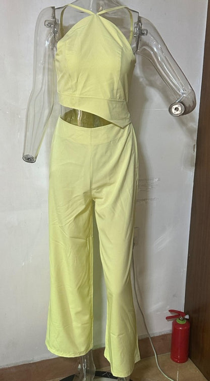 Women's Fashion Solid Color Wide Leg Jumpsuit