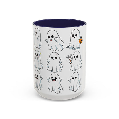 Halloween Ghost Accent Coffee Mug - Fun Ghost Design for Spooky Season, Cute Mug for Halloween Decor, Gift for Friends, Fun Halloween Party