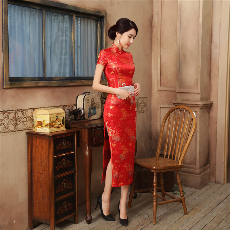 Chrysanthemum long cheongsam skirt