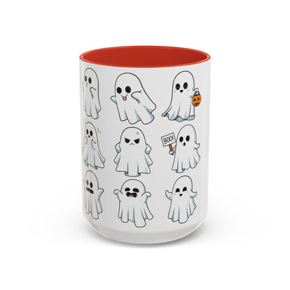 Halloween Ghost Accent Coffee Mug - Fun Ghost Design for Spooky Season, Cute Mug for Halloween Decor, Gift for Friends, Fun Halloween Party