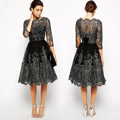 Embroidered puffy dress