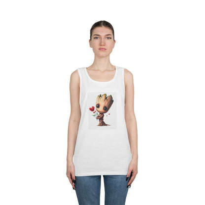 Cute Groot Love Tank Top for Fans, Unisex Tank, Summer Apparel, Gift for Friends, Eco-friendly Fashion, Everyday Wear