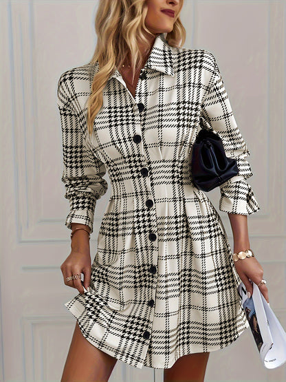 French Retro Printed Skirt New Plaid Dress