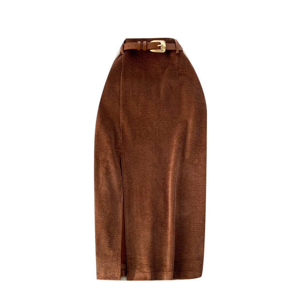 Split Skirt Winter With Sweater Mid-length