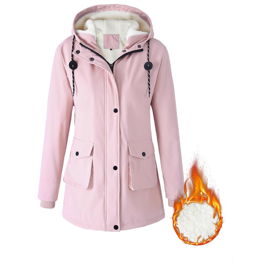 Thickened Velvet Cotton Clothes Female Casual Hooded Coat
