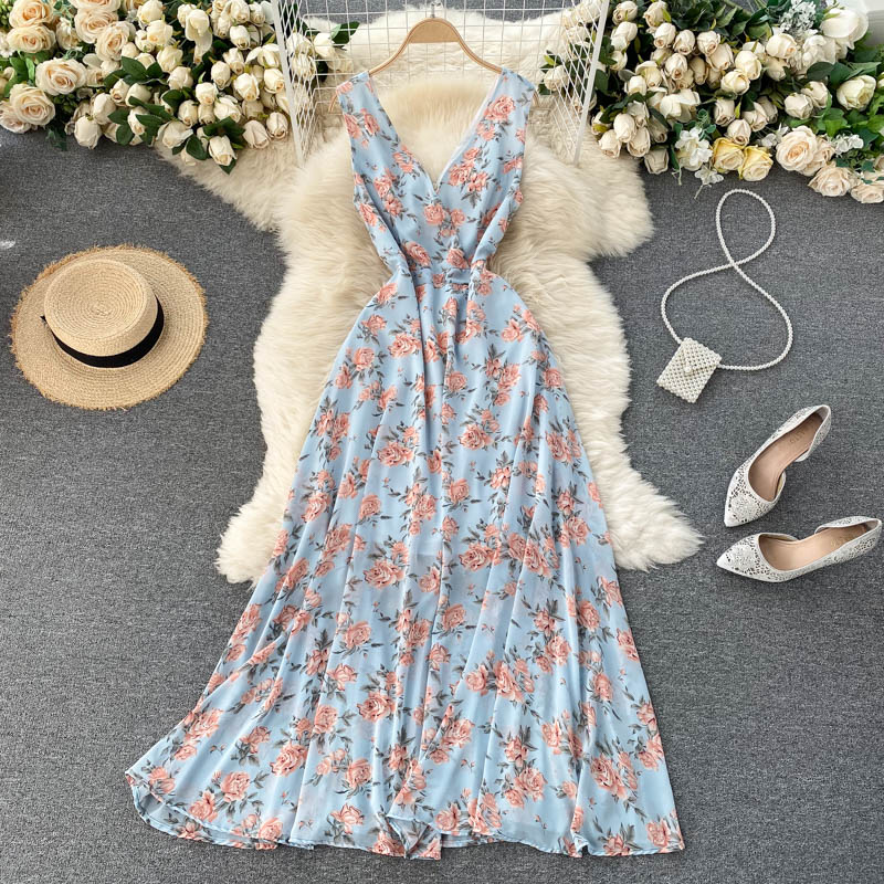 Long Chiffon Floral Summer Dress