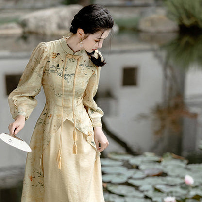 Chinese Button Knots Cheongsam Dress For Women