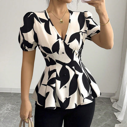 Summer Womens Printed Shirts From Europe And America