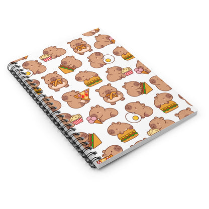 Cute Wombat Foodie Spiral Notebook | Adorable Stationery for Food Lovers, Gift for Kids, Journal, School Supplies, Back to School