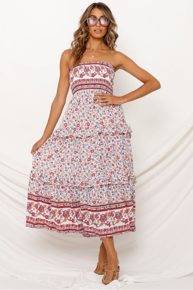 Flower Wrap Breast Flounces Dress