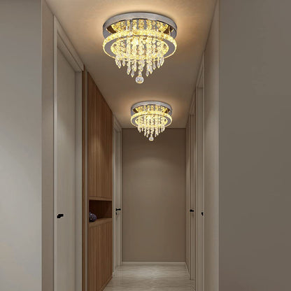 Crystal Ceiling Lamp Round Light Luxury Creative Bedroom Lamps