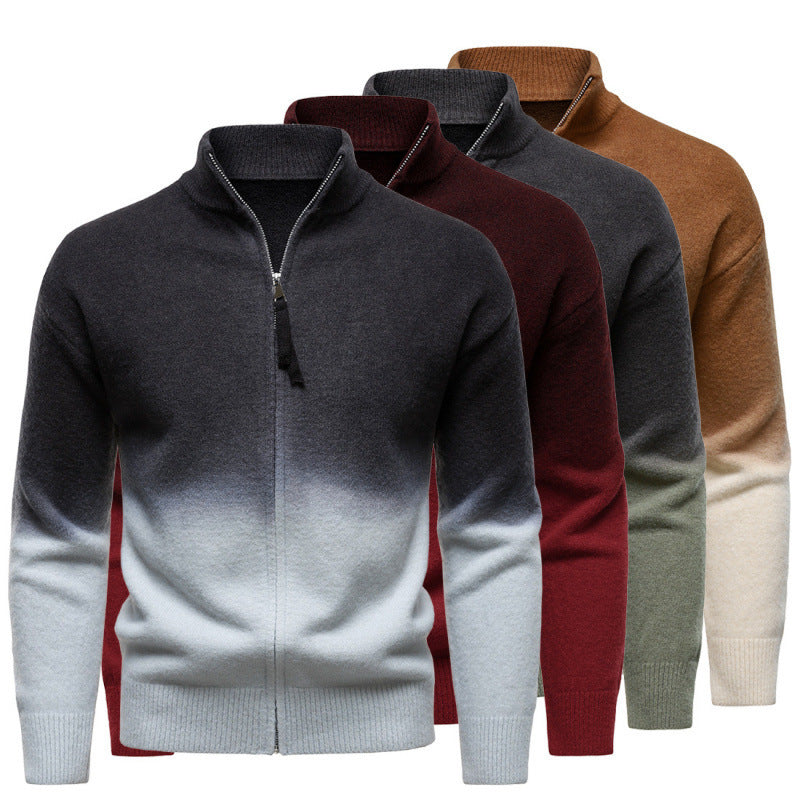 Men's  Collar Zipper Sweater