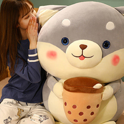 Cute Dog Milk Tea Cup Plush Toy