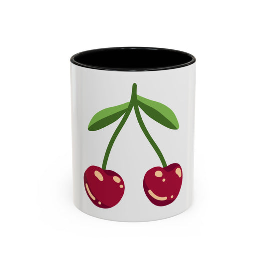 Cherry Delight Accent Coffee Mug - Perfect for Home, Office, Gift Ideas, Summer Vibes, Eco-Friendly Coffee Lovers