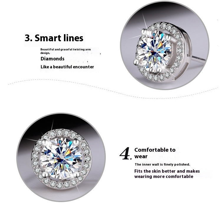 S925 Sterling Silver Genuine Goods Moissanite Round