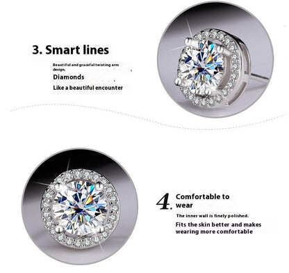 S925 Sterling Silver Genuine Goods Moissanite Round