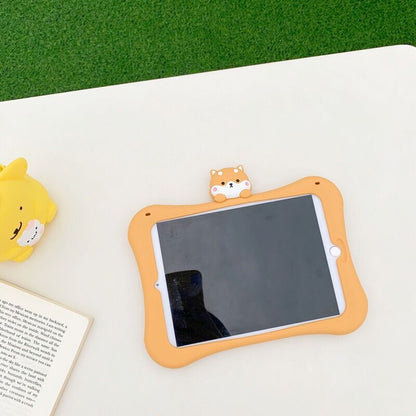 Applicable Ipad Protective Case Creative Cartoon Corgi Mini Flat With Handle Drop-resistant Silicone Case